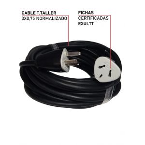 ALARGUE PROLONGADOR NEGRO 3X0.75 MM 10 MTS - Vista 2
