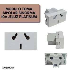 MODULO TOMA BIPOLAR ESPECIAL 10A JELUZ PLATINUM - Vista 4