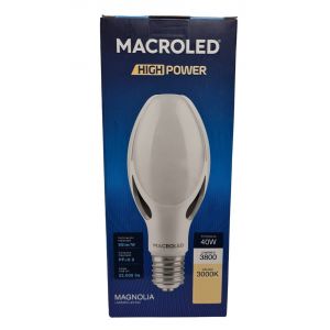 LAMPARA HIGHPOWER LED 40W E40 MAGNOLIA PVC/ALUM MACROLED - Vista 1
