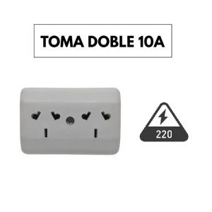 TOMACORRIENTE DOBLE ESPECIAL 10A DE SUPERFICIE S-BOX - Vista 1