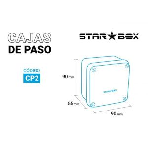 CAJA DE PASO ESTANCA IP65 EXTERIOR 90X90X55 MM (BLANCO) STAR BOX - Vista 2