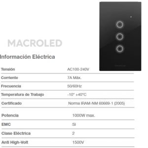 TECLA SMART ROMA MACROLED 3 CANALES CON CAPACITOR - Vista 4