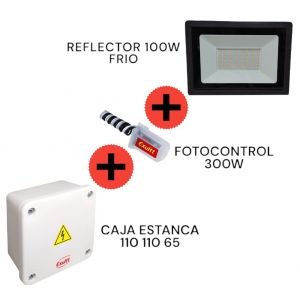 REFLECTOR LED SMD 100W FRIO IP65 + FOTOCONTROL + CAJA ESTANCA - Vista 1