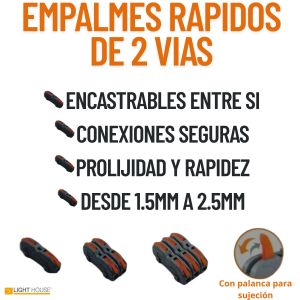 EMPALMES RAPIDOS 2 VIAS - PACK X 10 LIGTH HOUSE - Vista 2