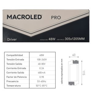 DRIVER PARA PANEL 48W 30X120 O 60X60 MACROLED - Vista 2