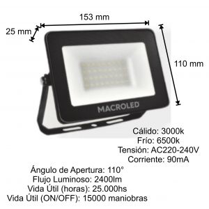 REFLECTOR LED SMD 30W IP65 ECO MACROLED - Vista 4