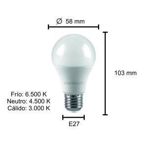 LAMPARA BULBO LED 6.5W E27 MACROLED - Vista 5