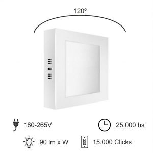PANEL LED APLICAR CUADRADO 12W MACROLED - Vista 5