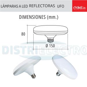 LAMPARAS LED ESPECIALES REFLECTORA UFO 20W LUZ NATURAL TBCIN - Vista 2