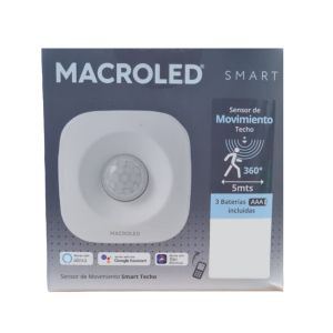 SENSOR DE MOVIMIENTO DE TECHO 360° APLICAR SMART A PILA 5 MTS ALCANCE  MACROLED - Vista 4