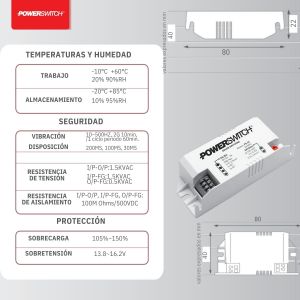 DRIVER LED 12V 25W PLASTICO IP 20 POWER SWITCH - Vista 2