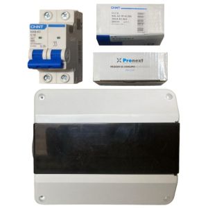 COMBO TERMICA 2X16 + DISYUNTOR 2X25 CHINT + TABLERO + MEDIDOR DE CONSUMO CON RESET - Vista 1