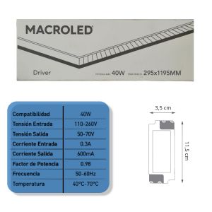DRIVER PARA PANEL 40W 30X120 MACROLED - Vista 3