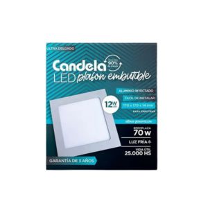 PANEL LED 12W CUADRADO EMBUTIR CANDELA - Vista 1
