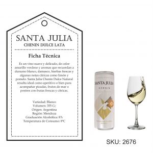 VINO SANTA JULIA CHENIN LATA 269 CC - Vista 1