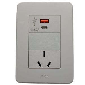 LLAVE TOMA 10A Y USB A / USB C CARGA RAPIDA JELUZ MITO BL/BL