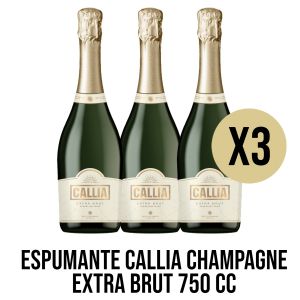 VINO ESPUMANTE CALLIA CHAMPAGNE EXTRA BRUT 750 CC X3 UNIDADES - Vista 1