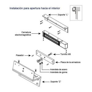 ACCESORIO PARA INSTALACIóN DE CERRADURAS ELECTROMAGNETICAS EM180 SOBRE EL MARCO DE LA PUERTA - Vista 2