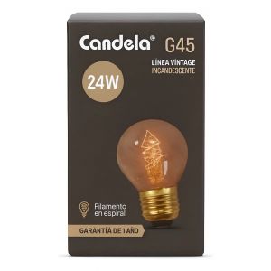 FOCO LAMPARA VINTAGE G45 ESPIRAL CANDELA FILAMENTO LUZ BLANCO CALIDO - Vista 1