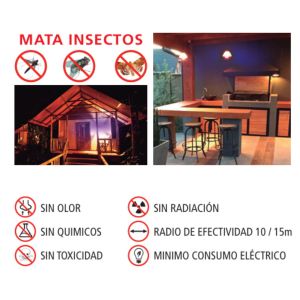 LAMPARA LED MATA INSECTOS  BULBO 9W - LUZ DIA + LUZ UV-A - Vista 1