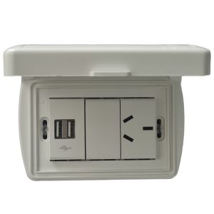 TAPA CAPSULADA EXTERIOR RIGIDA APLICAR + 1 USB DOBLE + 1 TOMA 10A EXULTT