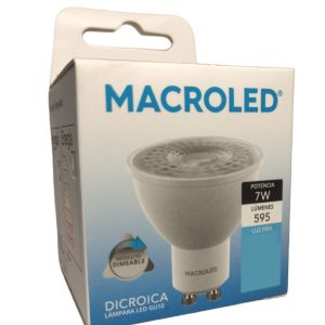 LAMPARA DICROICA LED 7W GU10 DE PVC DIMERIZABLE MACROLED - Vista 6