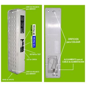 LUZ DE EMERGENCIA 42 LED AUTONOMA (2045LED)  ATOMLUX - Vista 2