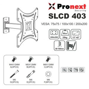 SOPORTE LCD SLCD403 DE 15" A 40" BRAZO EXTEN. C/ INCLINACION PRONEXT - Vista 2