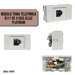 MODULO TOMA TELEFONICA RJ11 DE 4 VIAS JELUZ PLATINUM - Vista 5