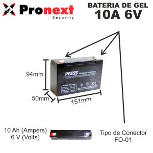 BATERIA DE GEL DE 6V 10 AH PRESS - Vista 1