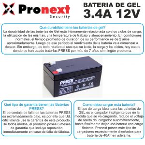 BATERIA DE GEL DE 12V 3.4 AH PRESS - Vista 2