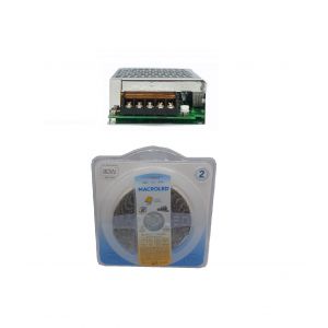 CINTA LED 2835 80W CALIDO 12V + FUENTE DE 12V P / INTERIOR MACROLED