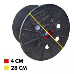 CARRETEL BOBINA PLáSTICO 18.3X28 CM NEGRA - Vista 3