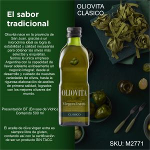 ACEITE DE OLIVA OLIOVITA CLASICO BT 500 ML X 12 UNIDADES - Vista 2